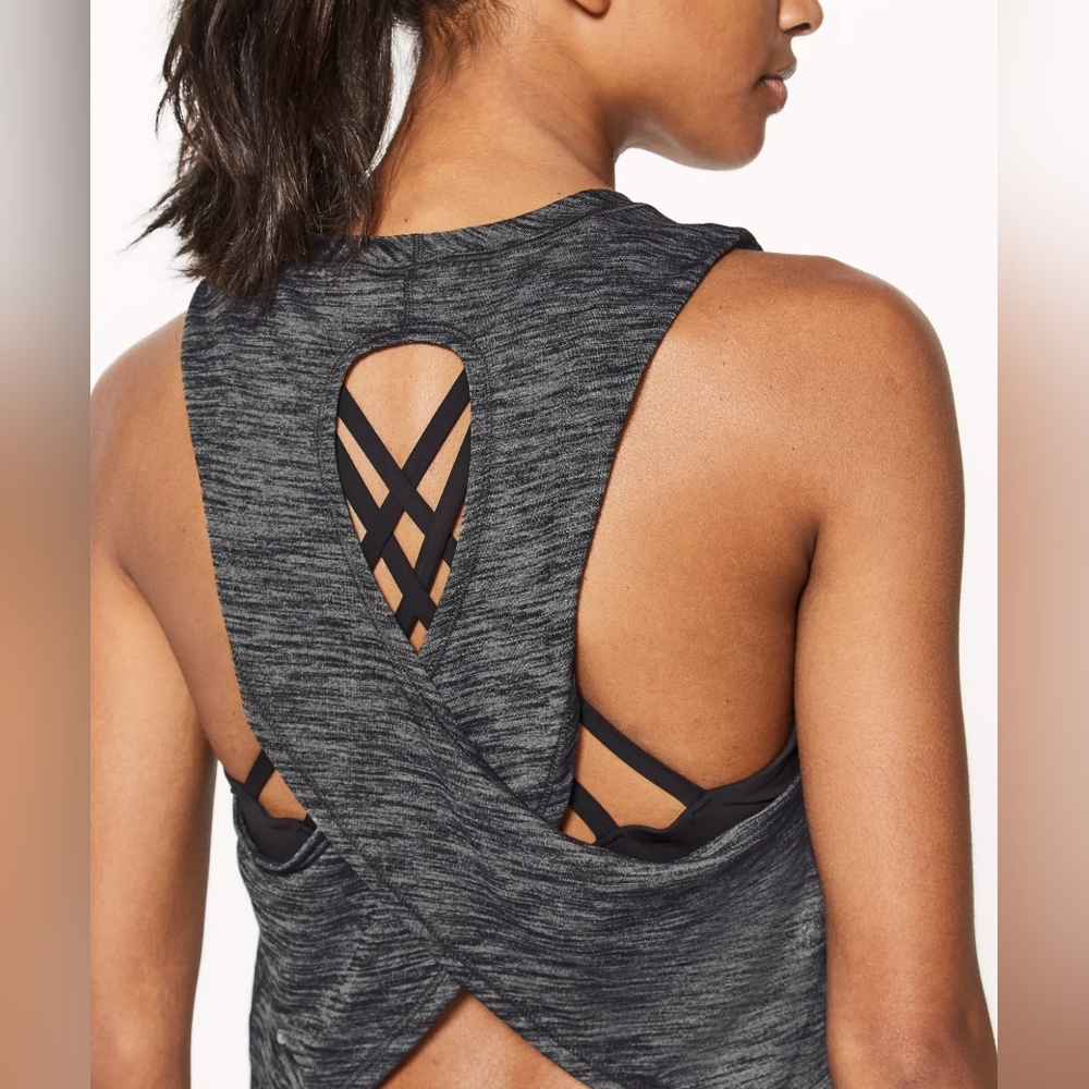 { Lululemon } Fast As Light Tank Heathered Black